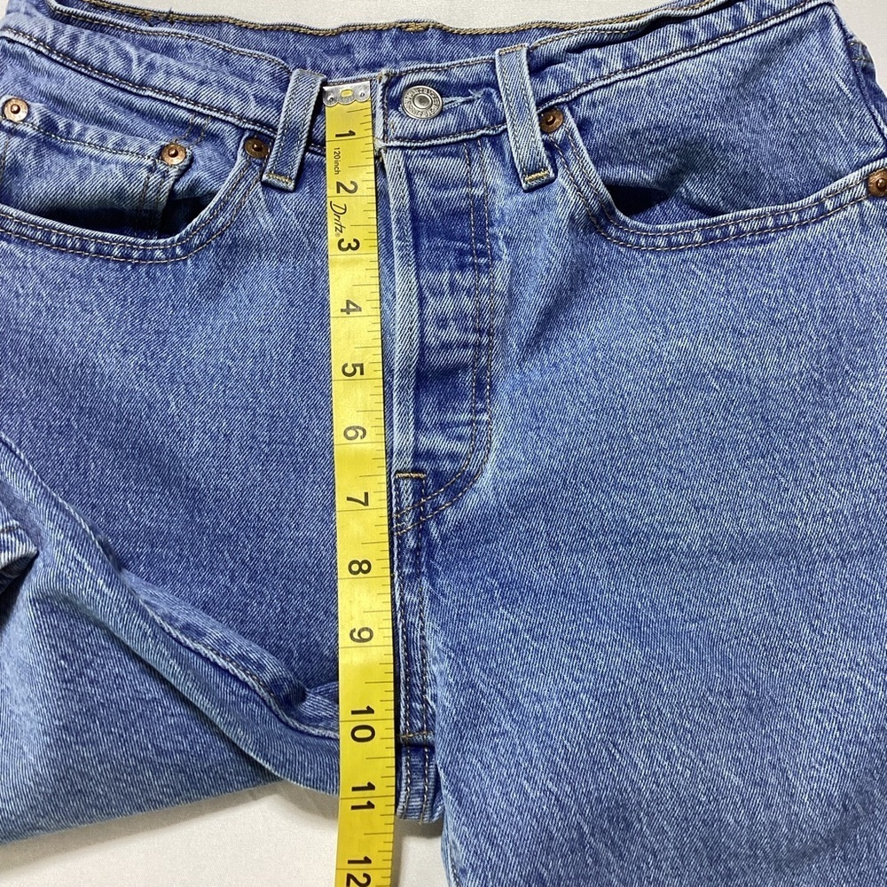 Levi's 501 Button Fly Light Blue Cropped Jeans - Picture 9 of 11